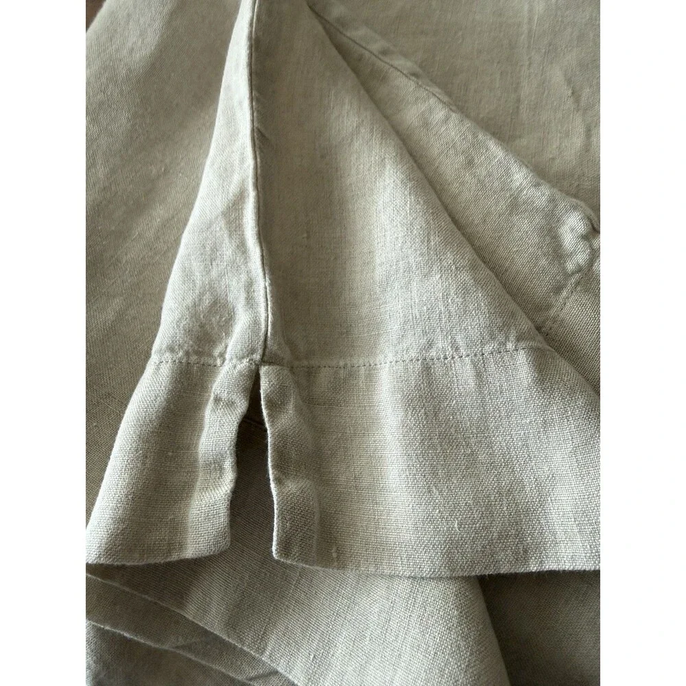 J Jill Pants SZ Medium Sand Dune All Linen Pull On Elastic Waist Wide Leg Casual - Picture 6 of 8